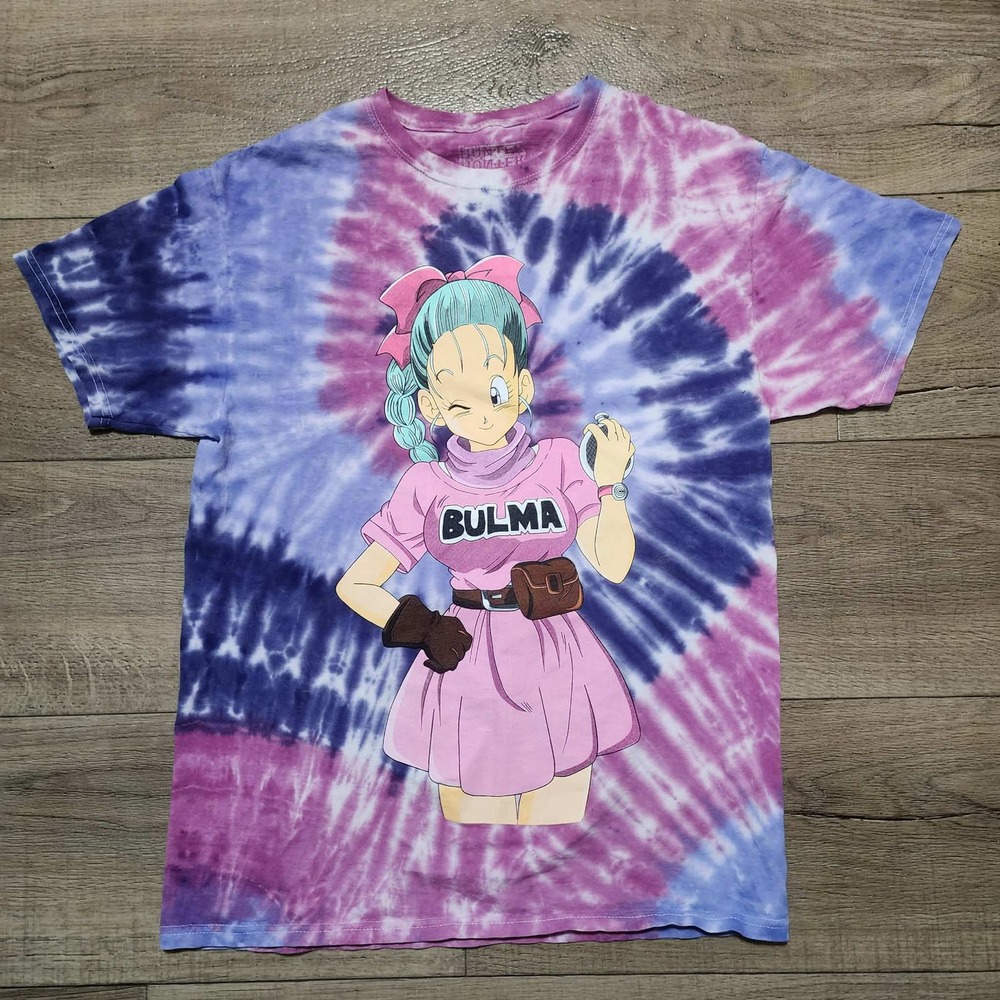 Dragon Ball Z Bulma Tie Dye Shirt Mens Medium DBZ Misprint Tag Anime
